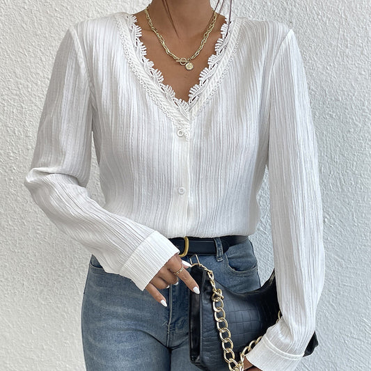 Textured Long Sleeve Blouse