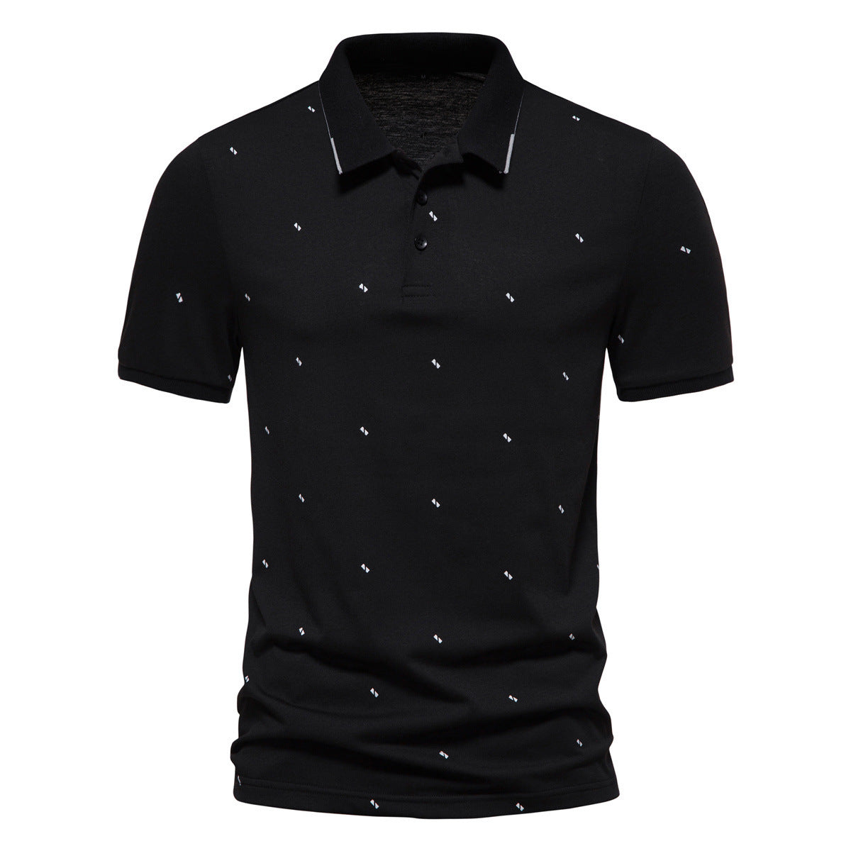 Men's Lapel Short Sleeve T-shirt Printed Casual