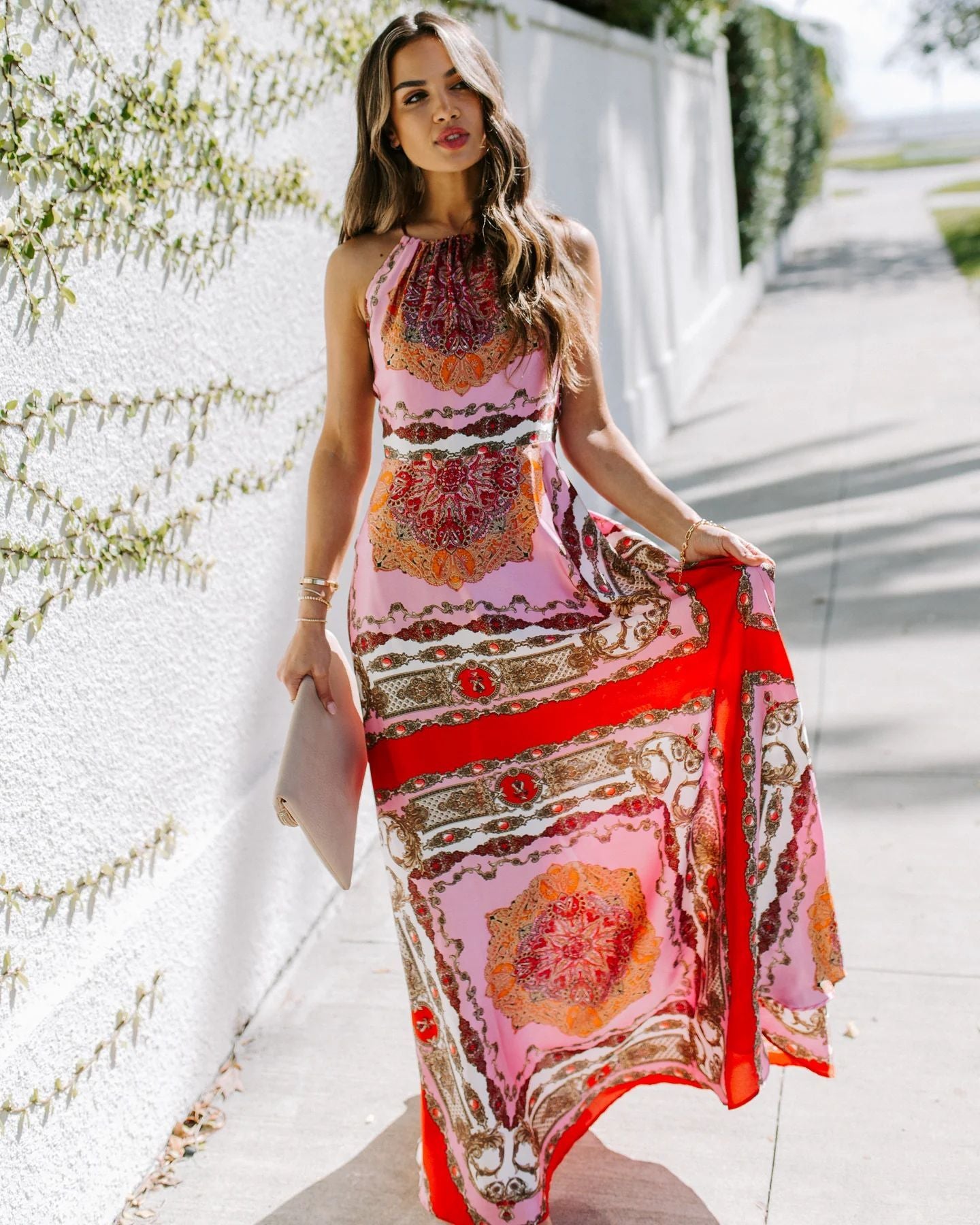 Halter Boho Maxi Dress