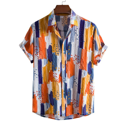 European-size Floral Casual Short-sleeved Shirt