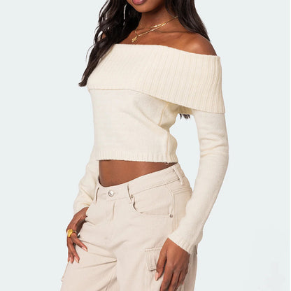 Women's Knitted Top Off-shoulder