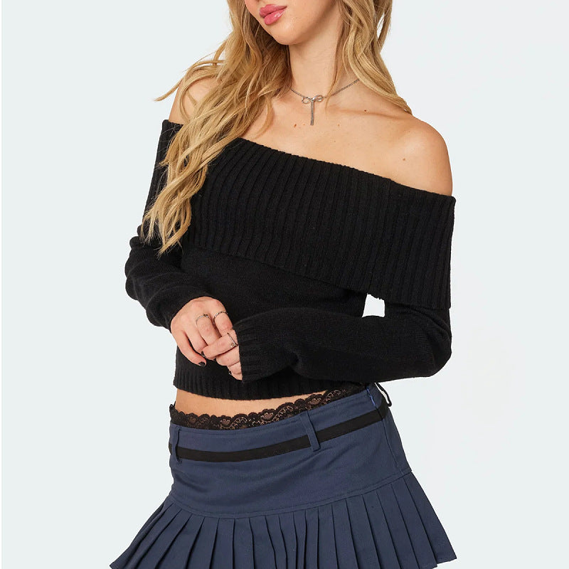 Women's Knitted Top Off-shoulder