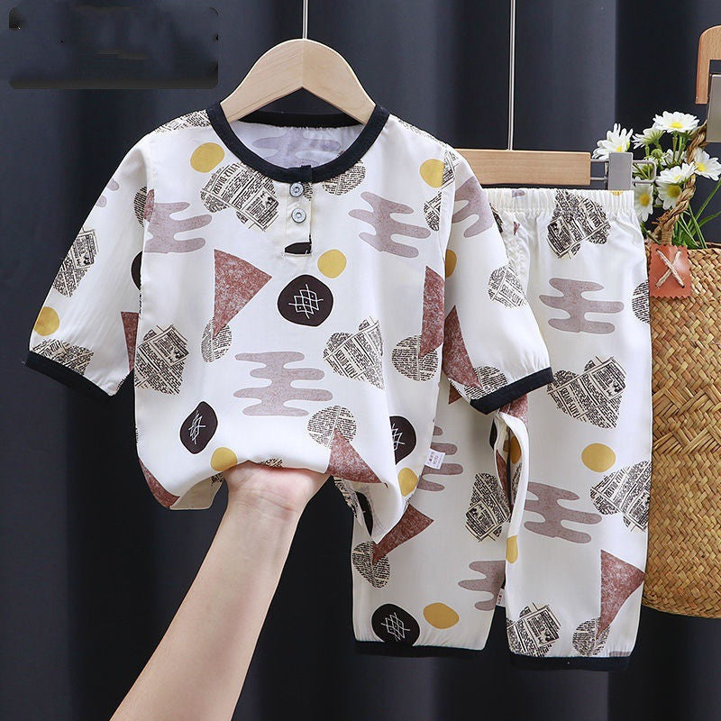 Summer Clothes Cotton Silk Air-conditioning Clothes Baby Clothes