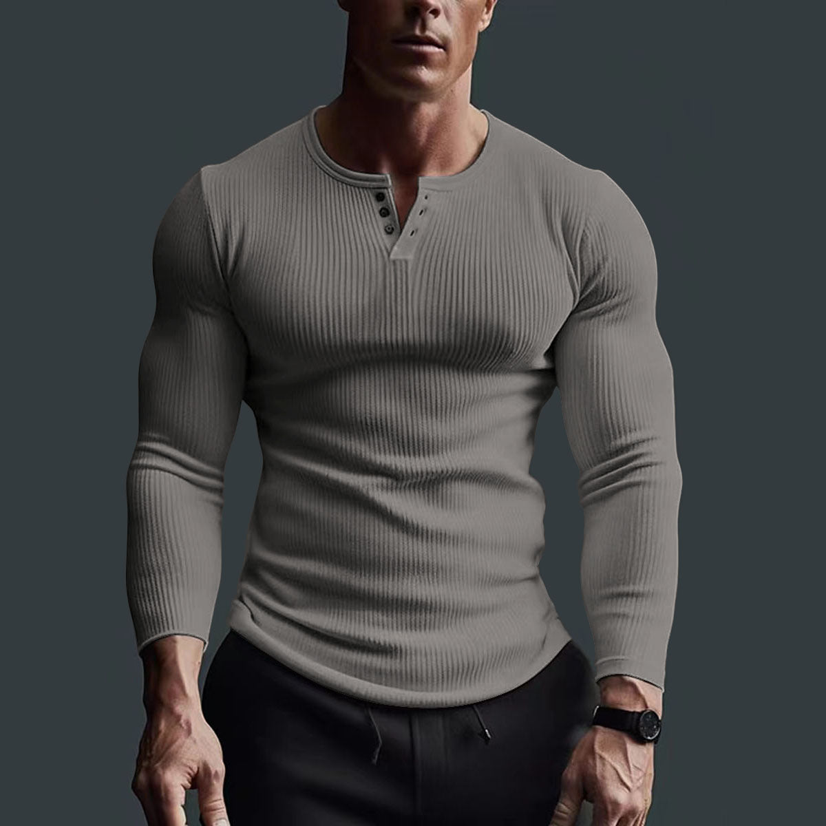 Men's Long Sleeve Top High Elastic Bottoming Shirt