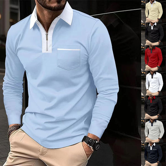 Long Sleeve Zipper Polo Shirts