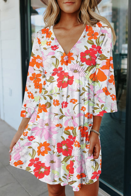 Floral V-neck Dress