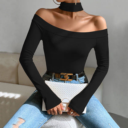 Off-Shoulder Long Sleeve Elegant Top