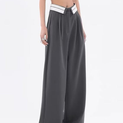 Fold Over Waist Wide Leg Pants