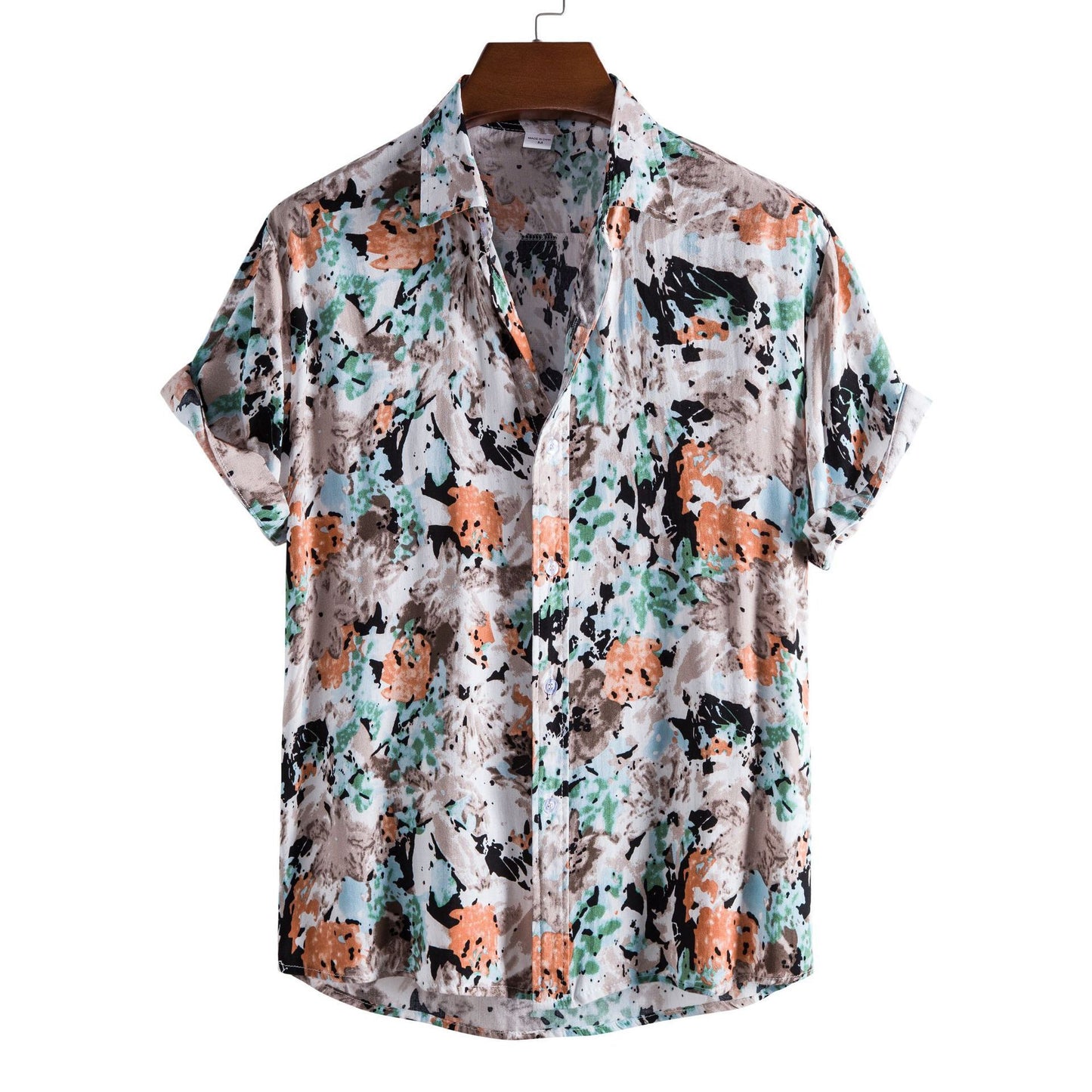 European-size Floral Casual Short-sleeved Shirt