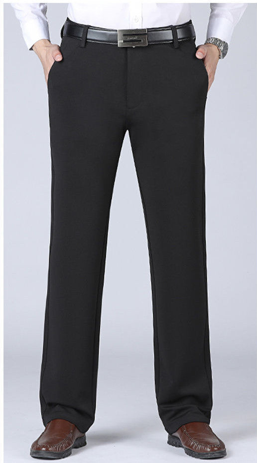 Men's Casual Pants Loose Trousers Dad Wear High-waist Straight-leg Pants