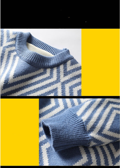 Round Neck Cashmere Sweater Men's Knitted