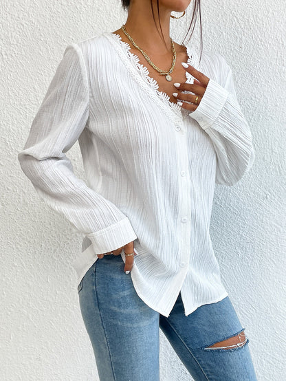 Textured Long Sleeve Blouse