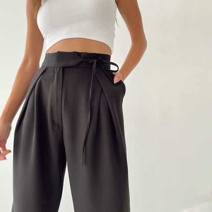 Waist Tie Wide Leg Pants