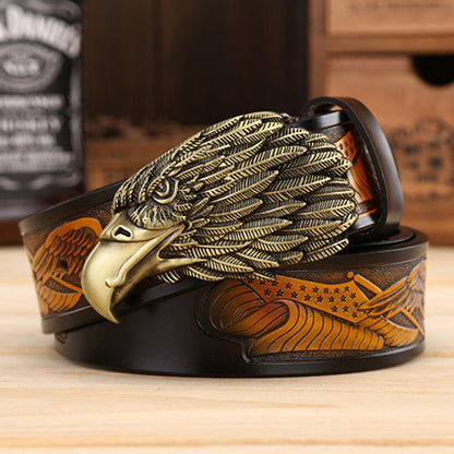 Fashion Cowhide Leisure Eagle Head Belt