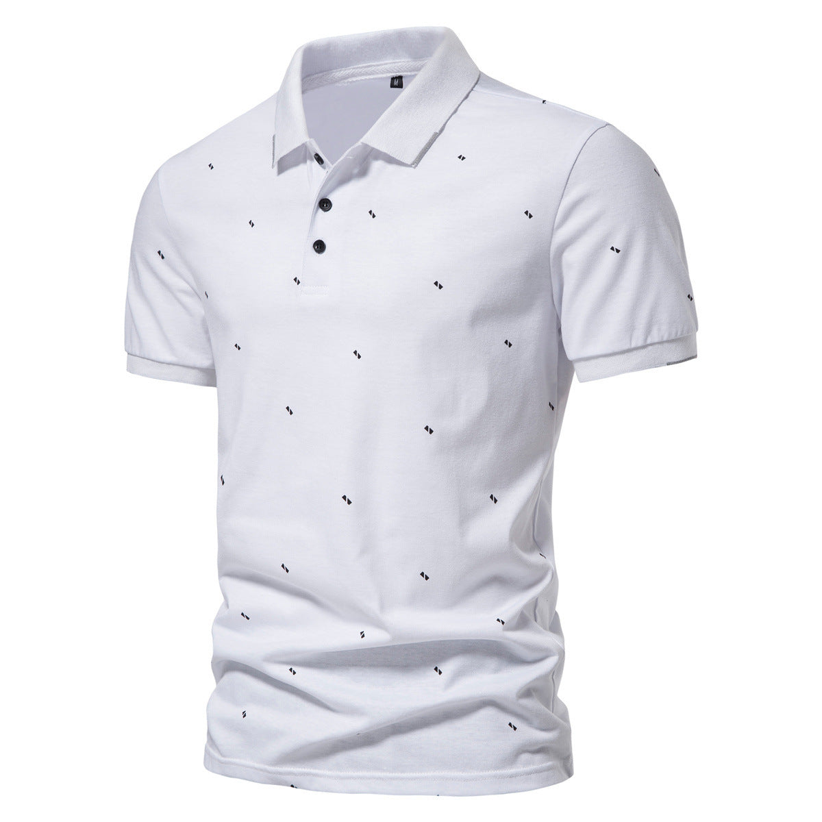 Men's Lapel Short Sleeve T-shirt Printed Casual