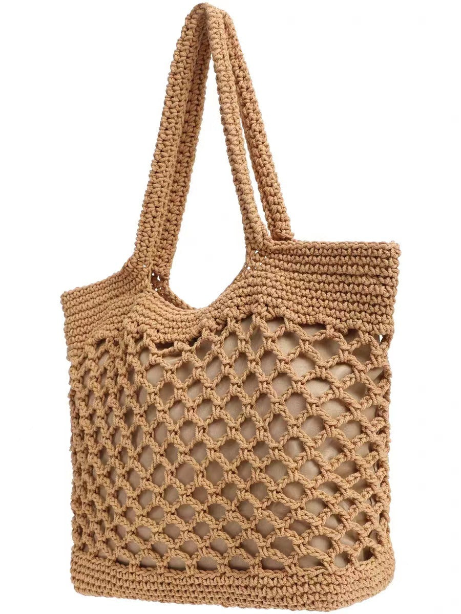 Fishnet Straw Bag Female Woven Tote