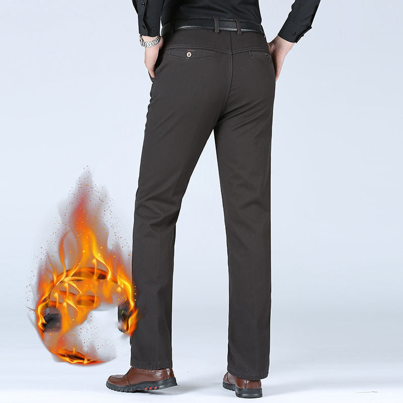 Casual Pants Straight Loose High Waist Deep Crotch Middle-aged Men's Pants