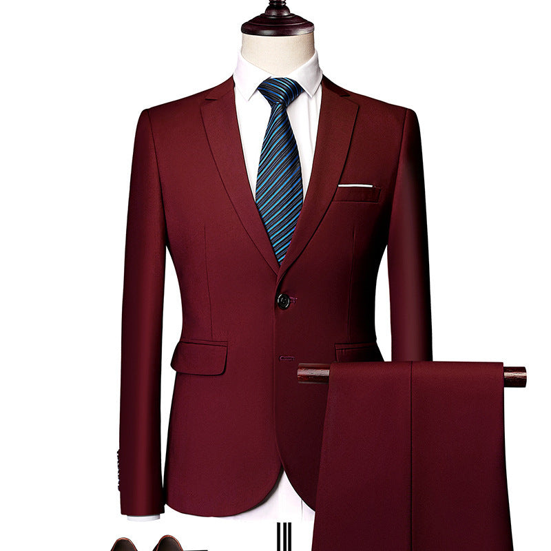 New Men's Business Casual Suit Suit Two-piece Set