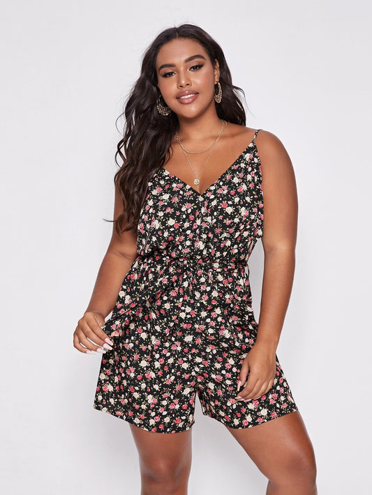 Floral V-Neck Romper