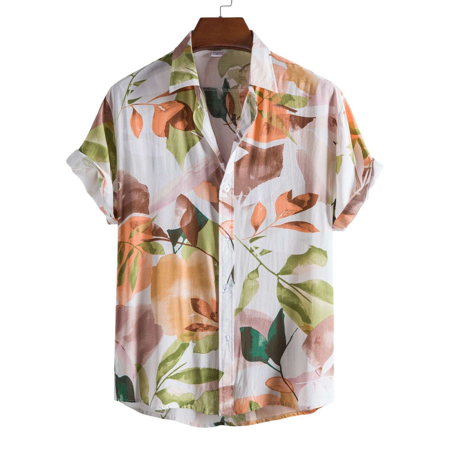 European-size Floral Casual Short-sleeved Shirt