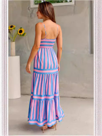 Striped Maxi Dress with Pockets