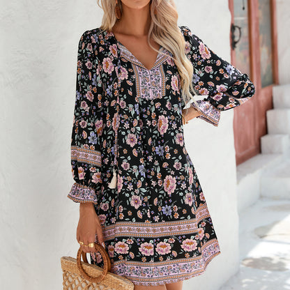 Long Sleeve Flower Dress