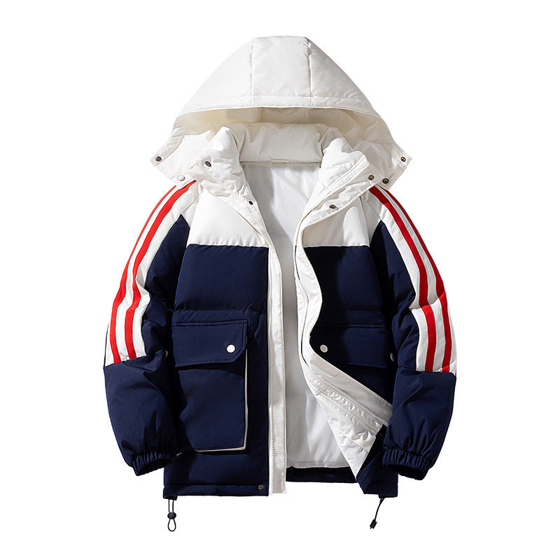 Cotton-padded Coat Large Striped Style