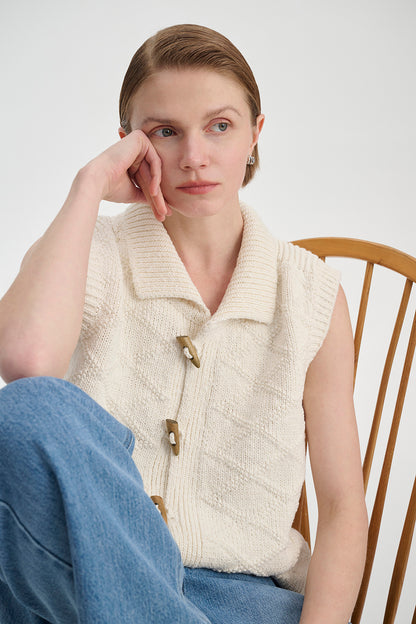 Woven Cardigan Vest