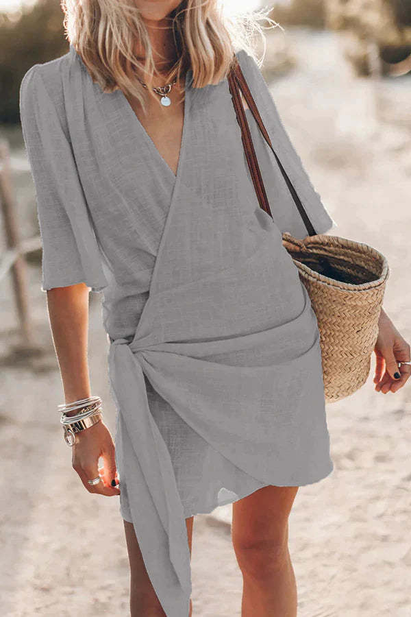 V-Neck Linen Dress