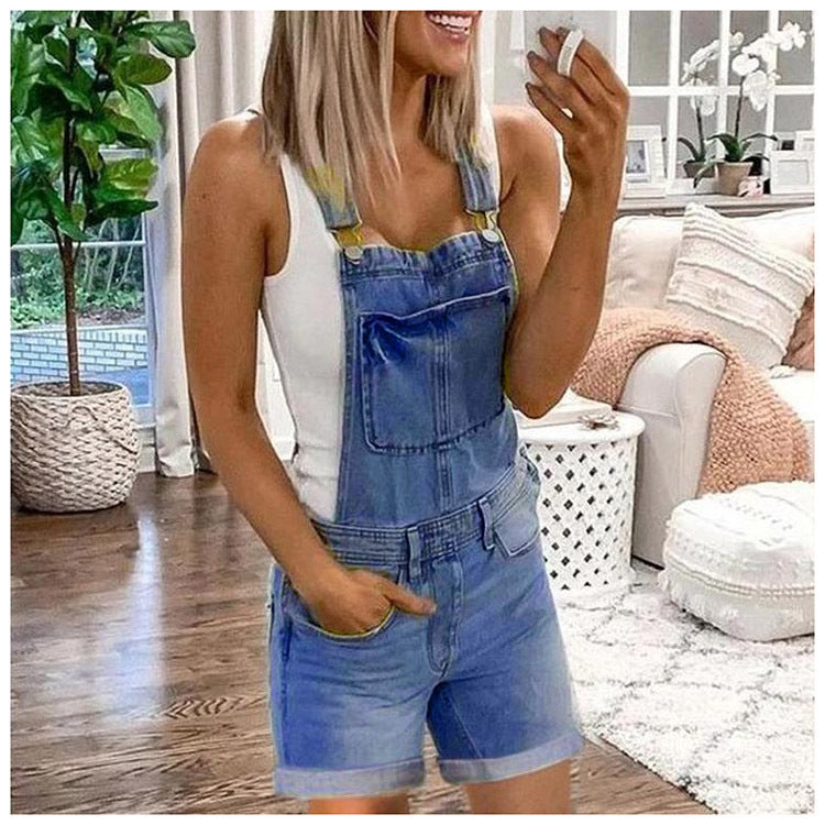 Denim Overall Shorts